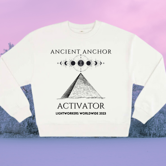 Ancient Anchor Activator Sweatshirt - Great Pyramid  Pluto in Aquarius (White)