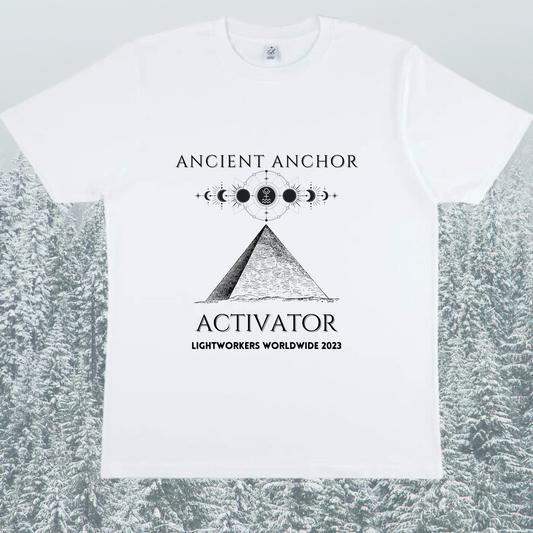 Ancient Anchor Activator T-Shirt - Great Pyramid Pluto in Aquarius - White